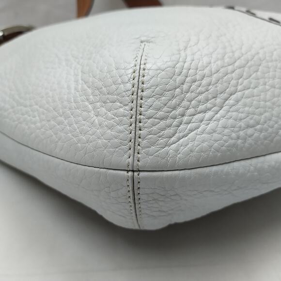 Coach White Pebbled Leather Zipper Closure Hobo Shoulder Bag - Picture 13 of 16